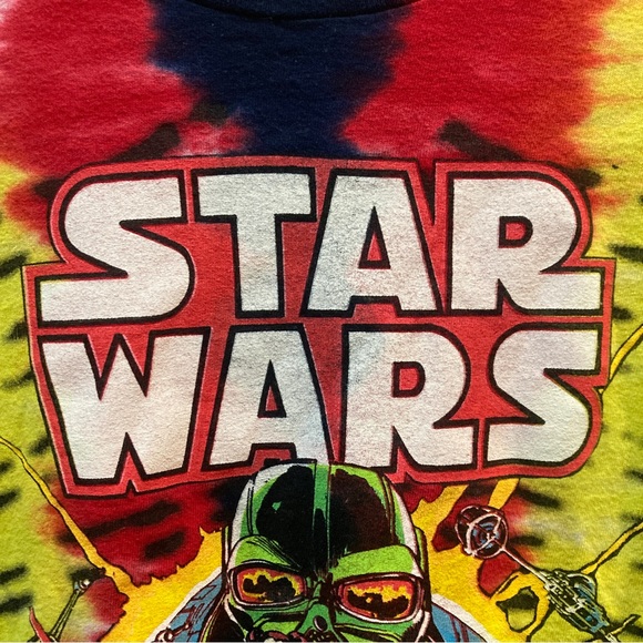Vintage Classic Star Wars Comic Book Cover #1 Tie Dye T-Shirt Luke Darth Vader - Picture 2 of 13